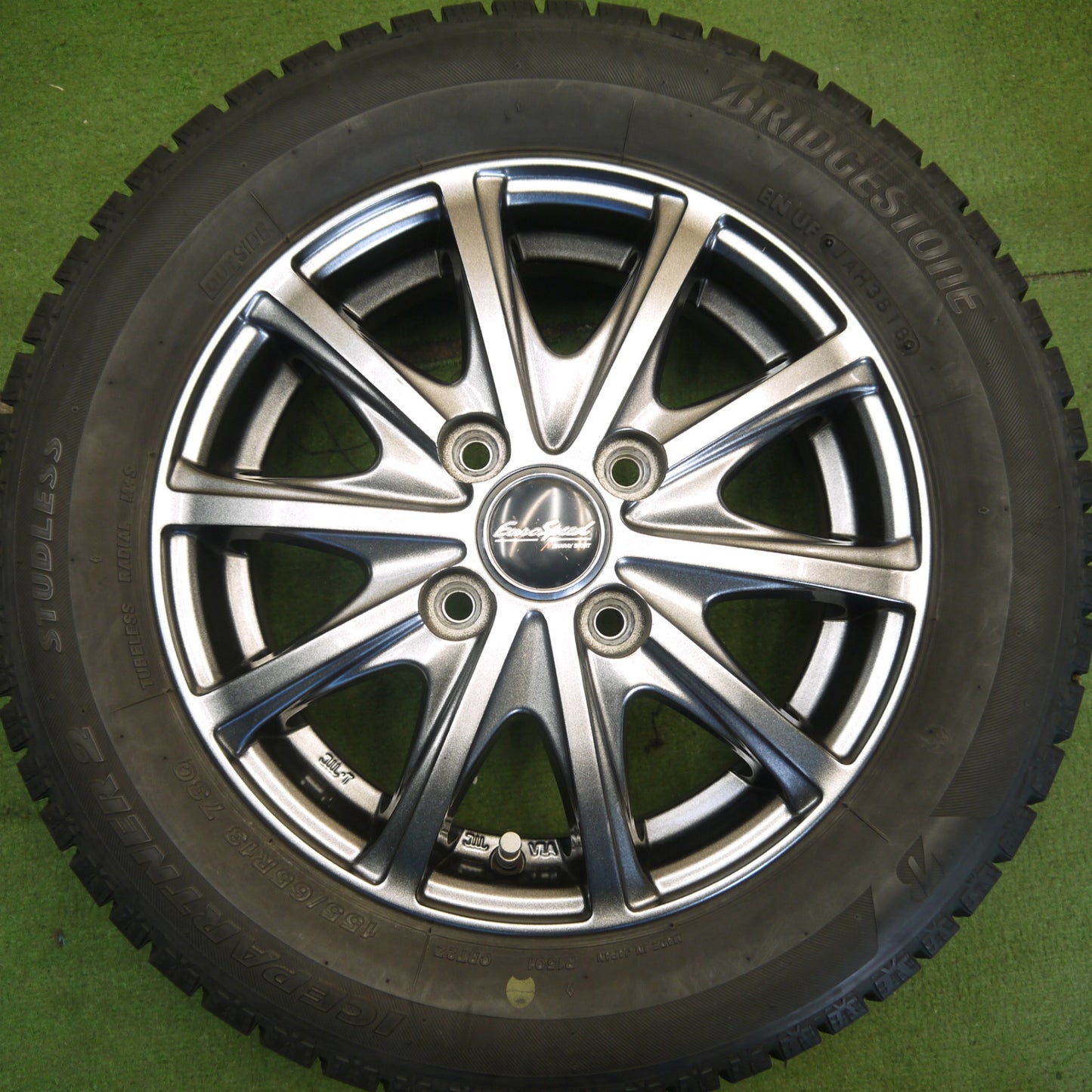 キレイ★スタッドレス 155/65R13 ブリヂストン アイスパートナー2 EuroSpeed MANARAY SPORT ユーロスピード 13インチ PCD100/4H★6052201Hス