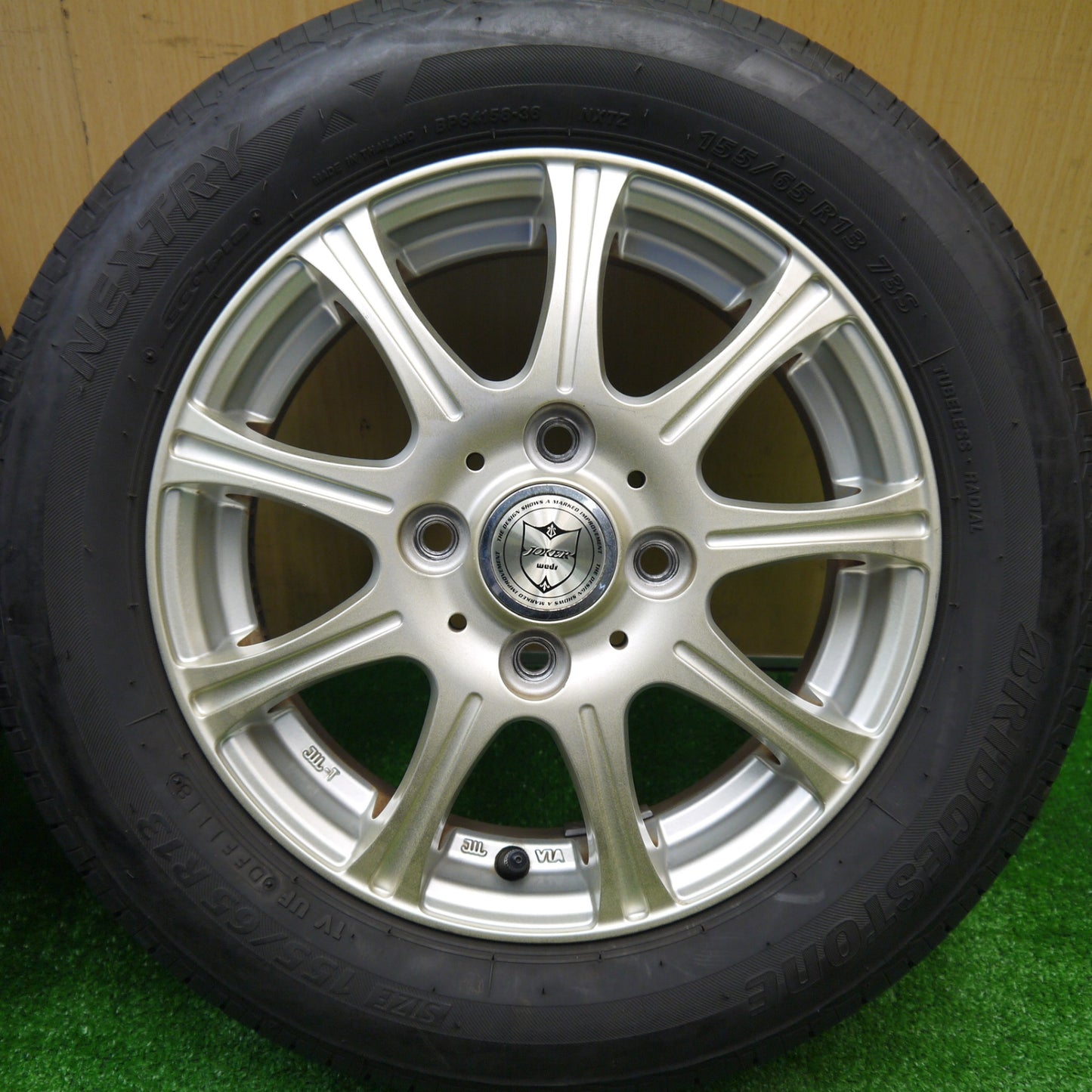 バリ溝！キレイ！ほぼ10分★155/65R13 ブリヂストン ネクストリー エコピア JOKER ジョーカー 13インチ PCD100/4H★5101502Hノ