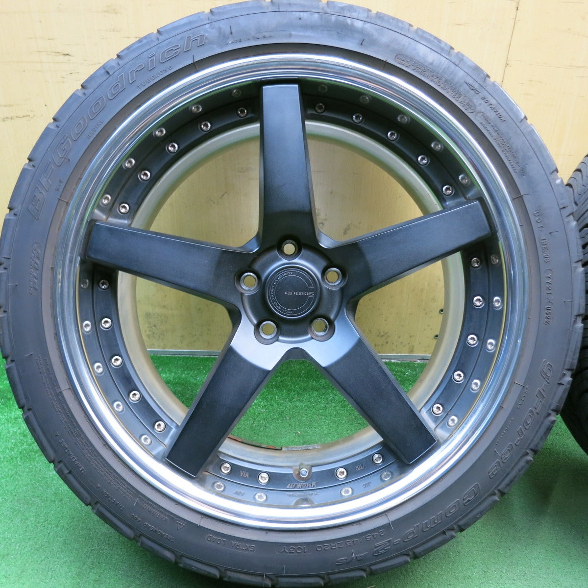 キレイ！22年◎WORK GNOSIS GR3 GR203 245/45R20 BFグッドリッチ g-Force Comp-2 A/S ワーク グノーシス 20インチ PCD112/5H◎6083003HAノ