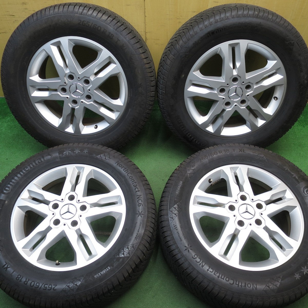 バリ溝！22年！8.5分★ベンツ Gクラス ゲレンデ W463 純正 265/60R18 スタッドレス コンチネンタル ノースコンタクト NC6 18インチ PCD130/5H★5071101NJス