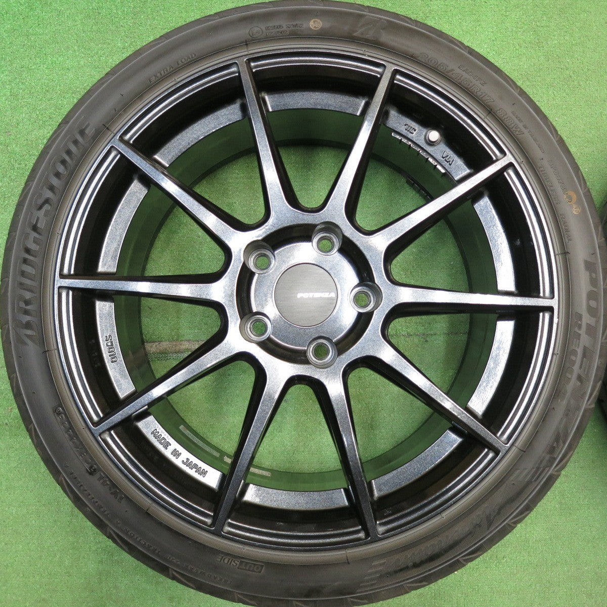 バリ溝！25年！9.5分★205/45R17 ブリヂストン ポテンザ RE004 Adrenalin POTENZA SW010 社外 アルミ 17インチ PCD114.3/5H★6043005HAノ