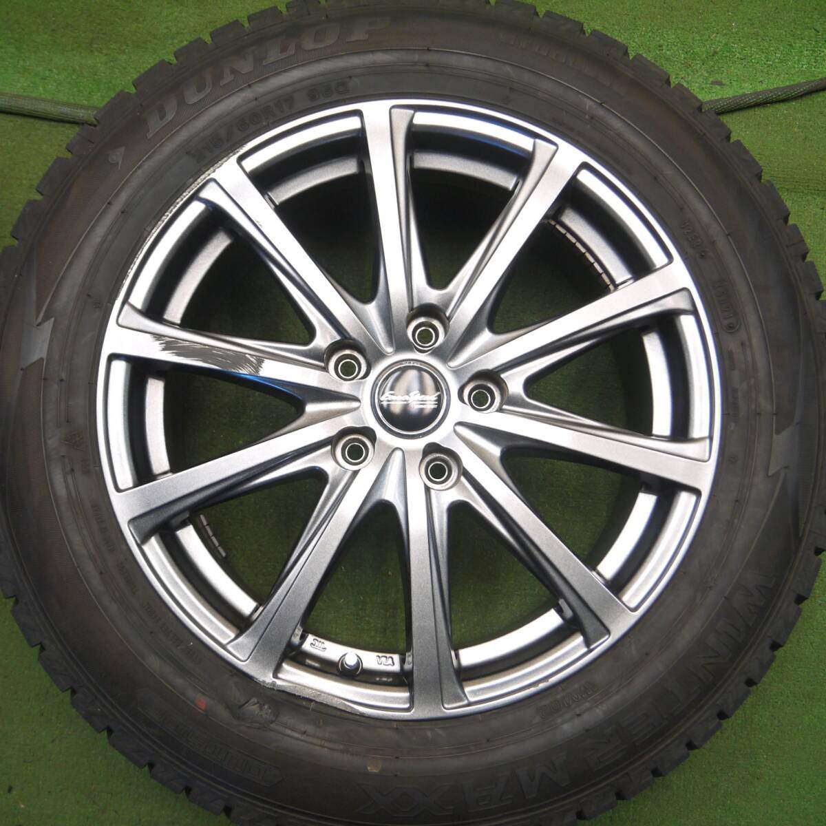 バリ溝 21年★スタッドレス 215/60R17 ダンロップ ウインターマックス WM02 EuroSpeed PCD114.3/5H★4021612Hス