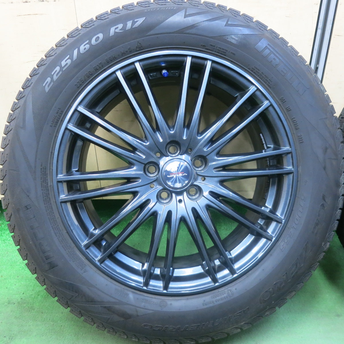 バリ溝！22年！キレイ！9分★XV 等 225/60R17 スタッドレス ピレリ アイスゼロ アシンメトリコ VELVA AGUDO ヴェルヴァ アグード 17インチ PCD100/5H★5102501SKス