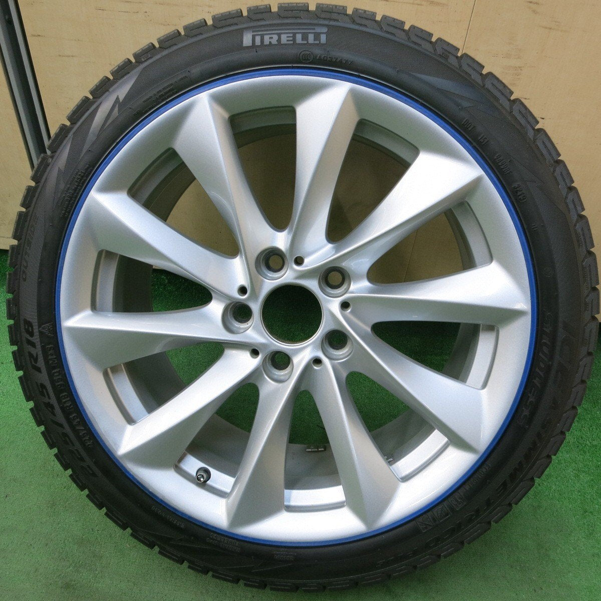 キレイ 1本★BMW F30 F31 3シリーズ 純正 225/45R18 スタッドレス ピレリ アイスアシンメトリコ プラス PCD120/5H★5030402ナス