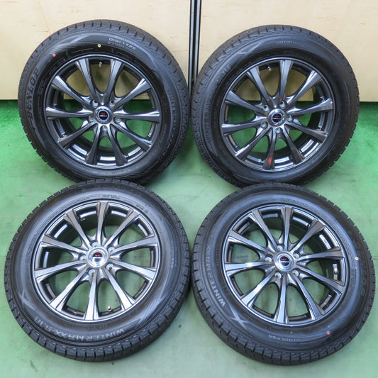 バリ溝！24年！キレイ！ほぼ10分★スタッドレス 225/60R17 ダンロップ ウインターマックス SJ8+ AIRNOVA SB10 エアノヴァ 17インチ PCD114.3/5H★5112401イス