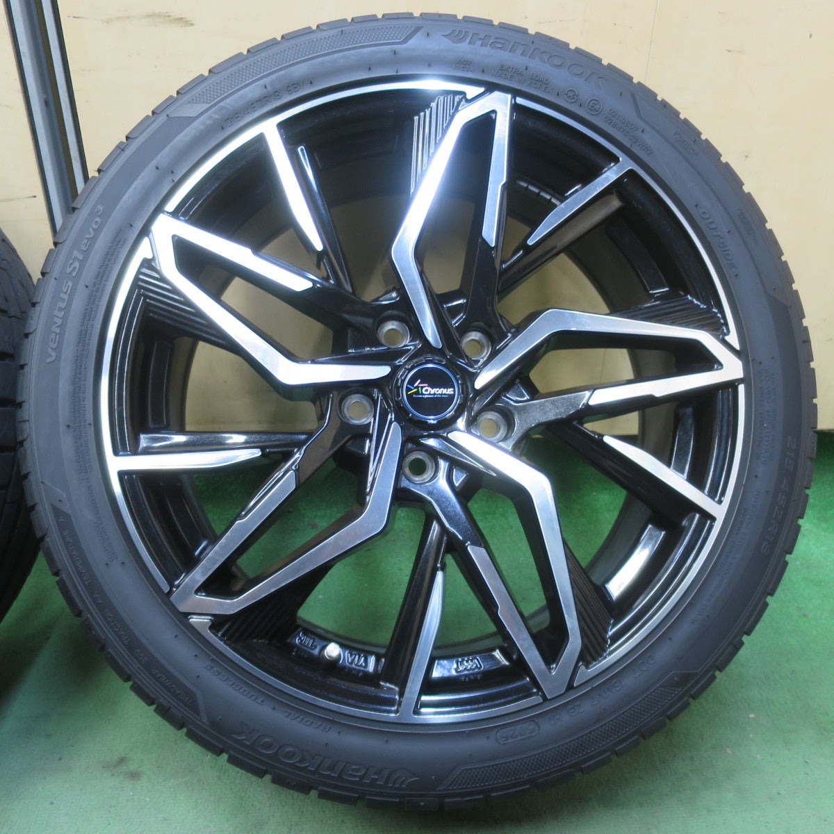 バリ溝！25年！キレイ！9.5分◎215/45R18 ハンコック ベンタス S1 evo3 Chronus クロノス 18インチ PCD114.3/5H◎6090701IMノ