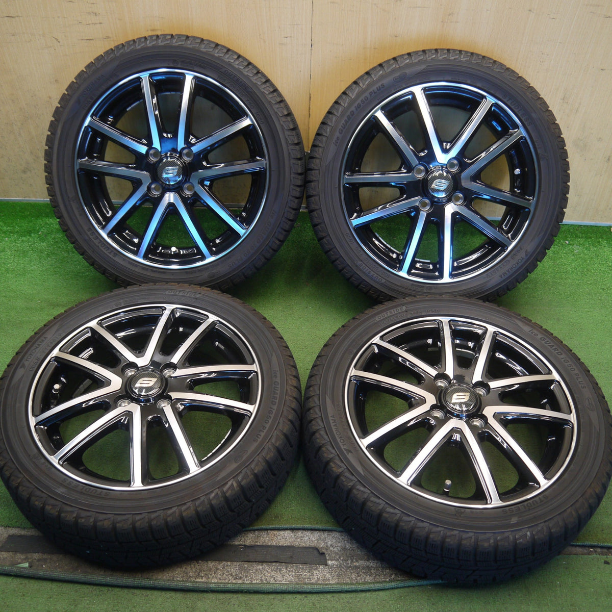 バリ溝！キレイ！9.5分◎スタッドレス 165/55R15 ヨコハマ アイスガード iG50 プラス STRANGER ストレンジャー 15インチ 軽サイズ PCD100/4H◎6090205Hス