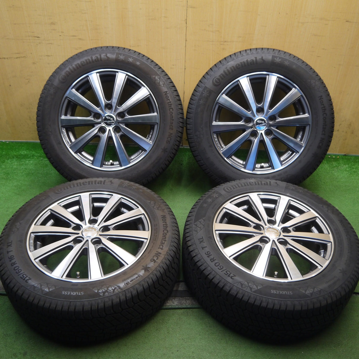 バリ溝！22年！キレイ！9.5分◎スタッドレス 215/60R16 コンチネンタル ノースコンタクト NC6 SMACK ENKEI スマック エンケイ 16インチ PCD114.3/5H◎6090804Hス
