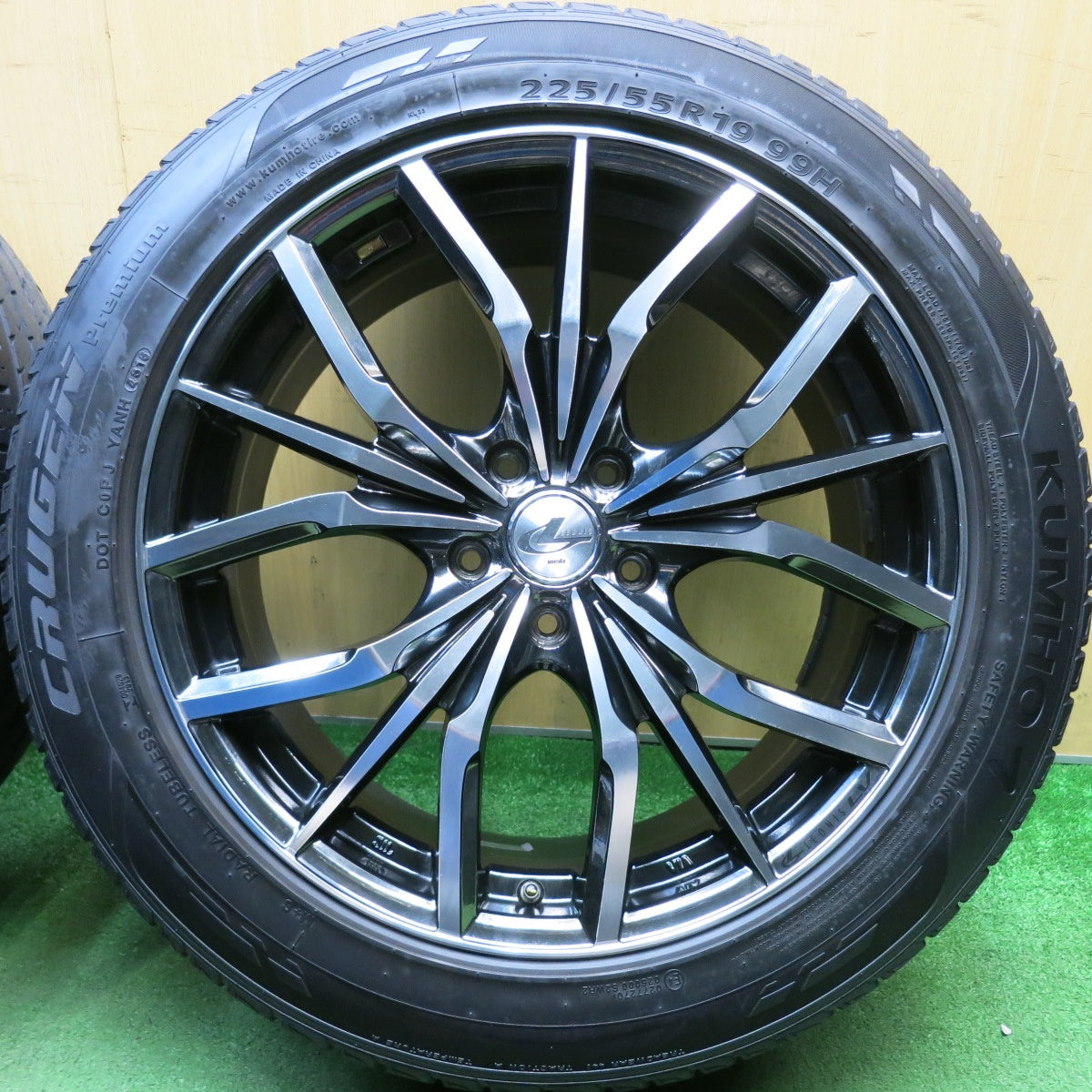 4本価格★LEONIS LV 225/55R19 クムホ CRUGEN Premium 19インチ レオニス PCD114.3/5H★6043003HAノ
