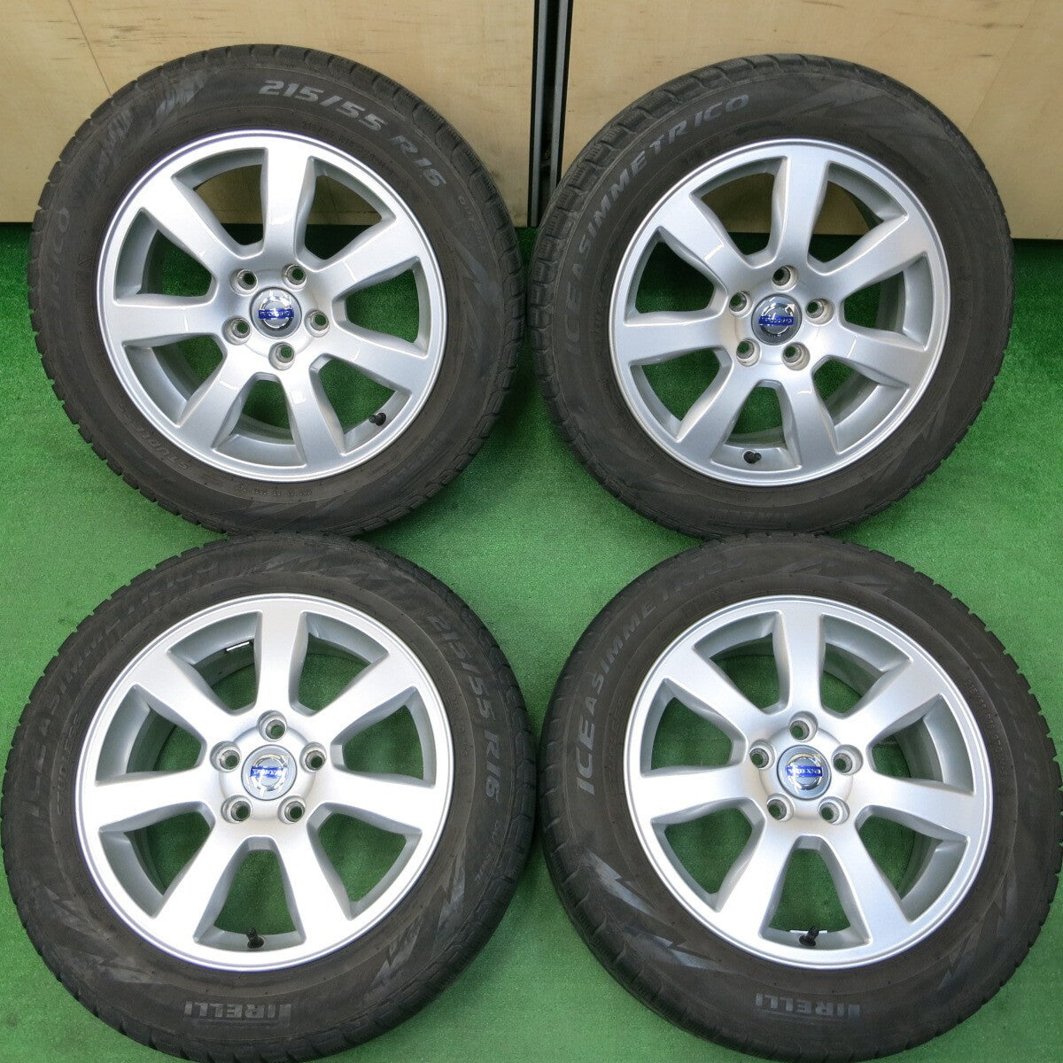 キレイ★ボルボ V60 純正 BORBET 215/55R16 スタッドレス ピレリ アイスアシンメトリコ 16インチ PCD108/5H★4010501イス