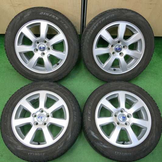 キレイ★ボルボ V60 純正 BORBET 215/55R16 スタッドレス ピレリ アイスアシンメトリコ 16インチ PCD108/5H★4010501イス