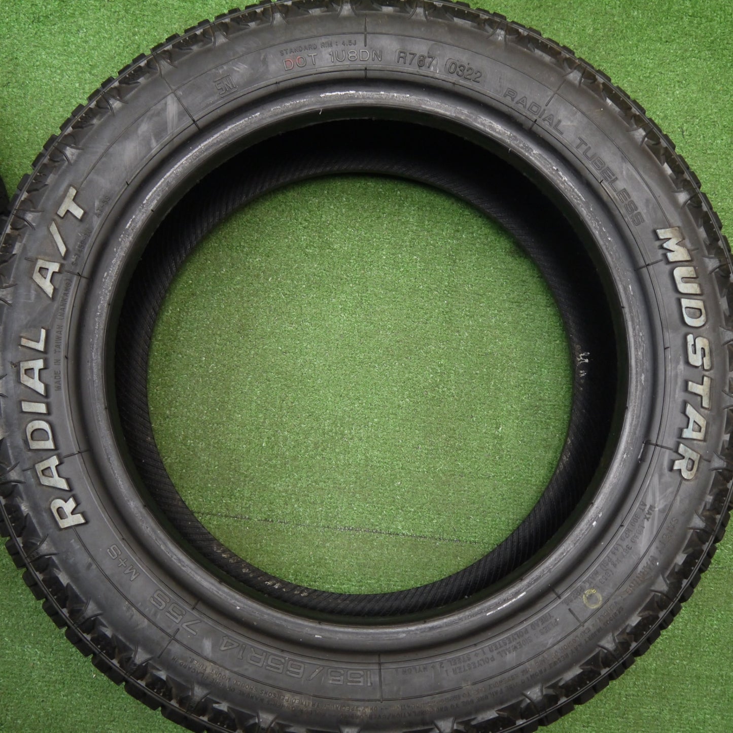 バリ溝！22年！9.5分★155/65R14 マッドスター ラジアル A/T ホワイトレター MUDSTAR RADIAL タイヤ 14インチ アトレー ハイゼット タント 等★5120203Hノタ