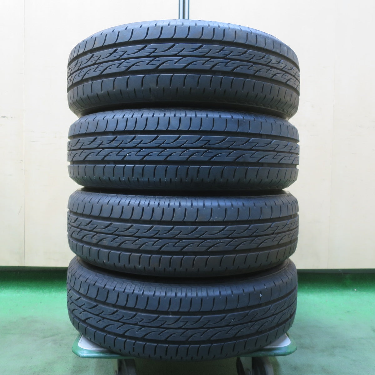 バリ溝！9.5分以上★ダイハツ ムーヴ キャンバス 純正 スチール 155/65R14 ブリヂストン ネクストリー エコピア 14インチ PCD100/4H★6052602イノ