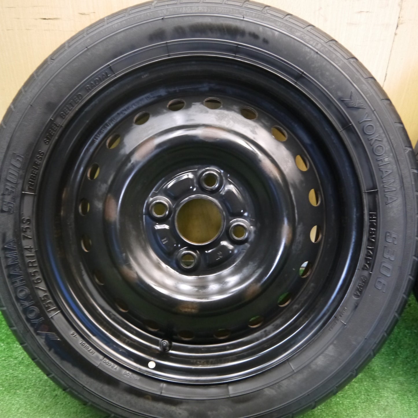 4本価格！24年★155/65R14 ヨコハマ S306 スチール ホイール 14インチ PCD100/4H★6041304Hノ
