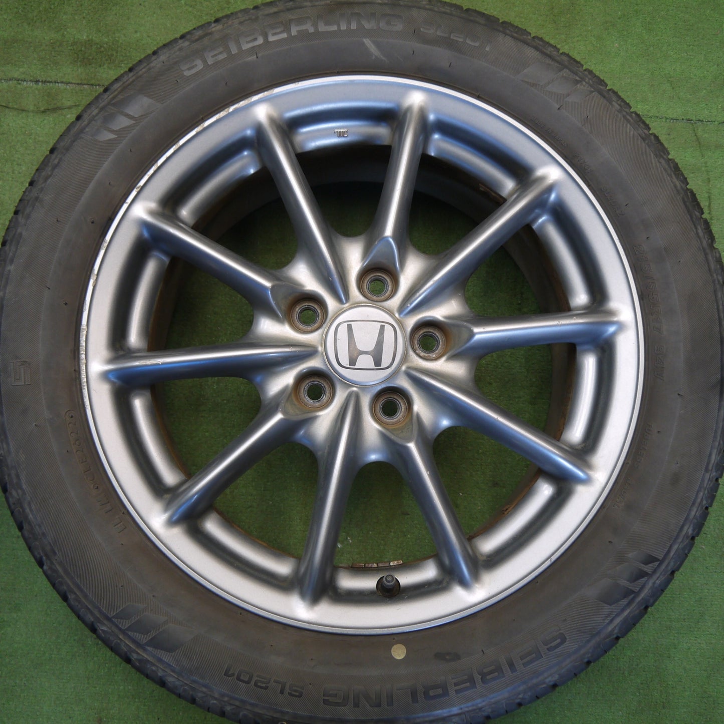 バリ溝！22年！8.5分★ホンダ オデッセイ アブソルート 純正 ENKEI 215/55R17 セイバーリング SL201 17インチ エンケイ PCD114.3/5H★6051510Hノ