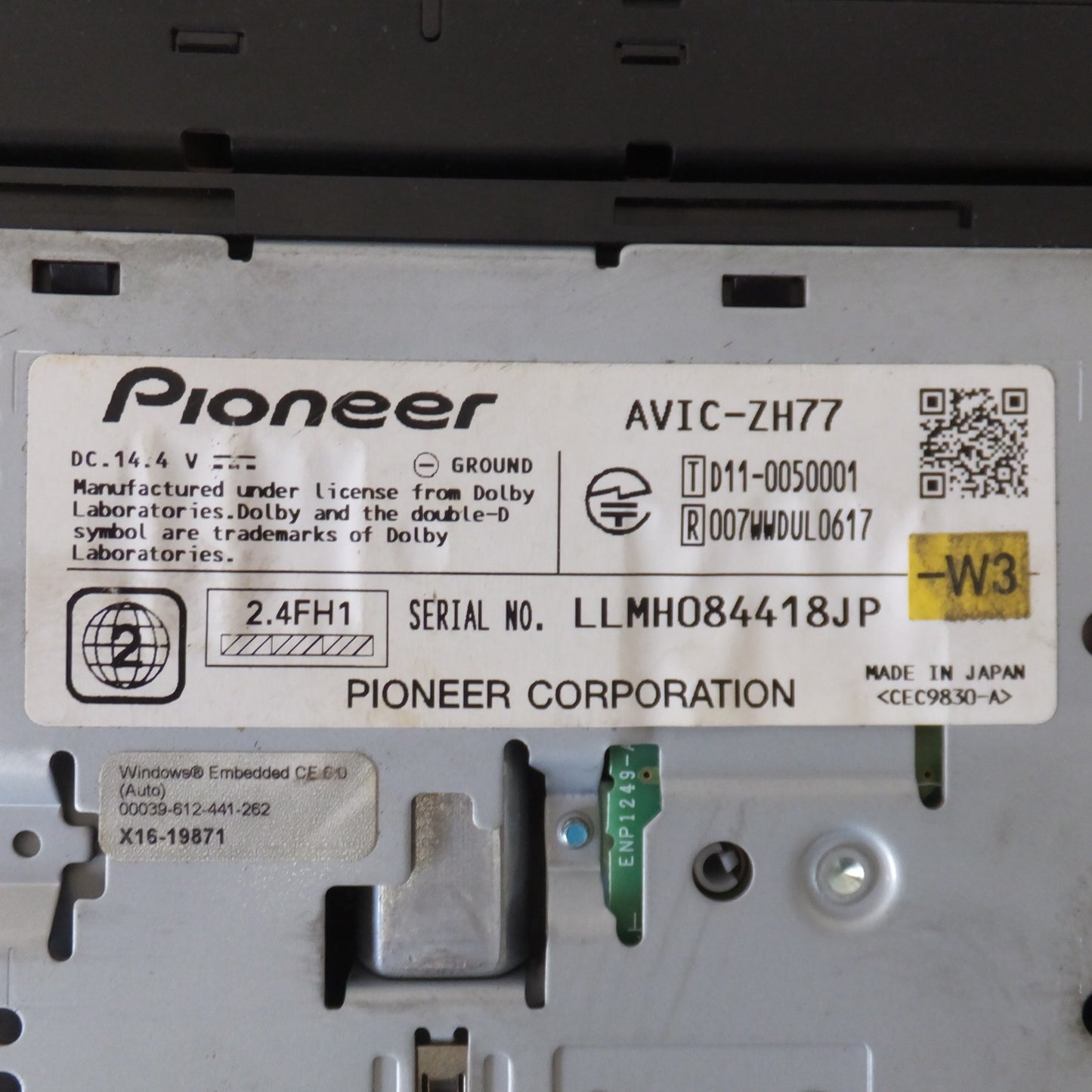 [送料無料] 現状品★カロッツェリア carrozzeria AV一体型ナビ サイバーナビ AVIC-ZH77 パイオニア Pioneer(3★