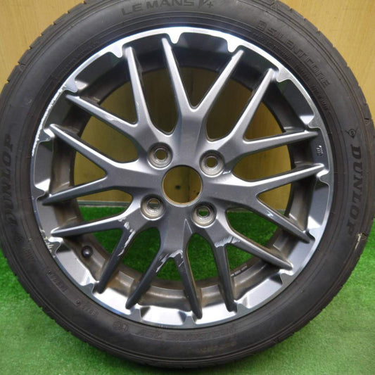 バリ溝 22年 8分★ホンダ N-BOX カスタム 純正 ENKEI 165/55R15 ダンロップ LE MANS V+ エンケイ PCD100/4H★5031420Hノ