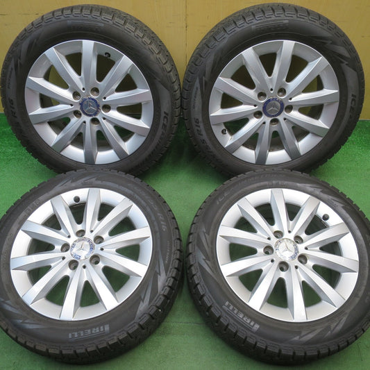 バリ溝！8.5分★ベンツ W246 Bクラス 純正 205/55R16 スタッドレス ピレリ アイスアシンメトリコ 16インチ PCD112/5H★6042801NJス