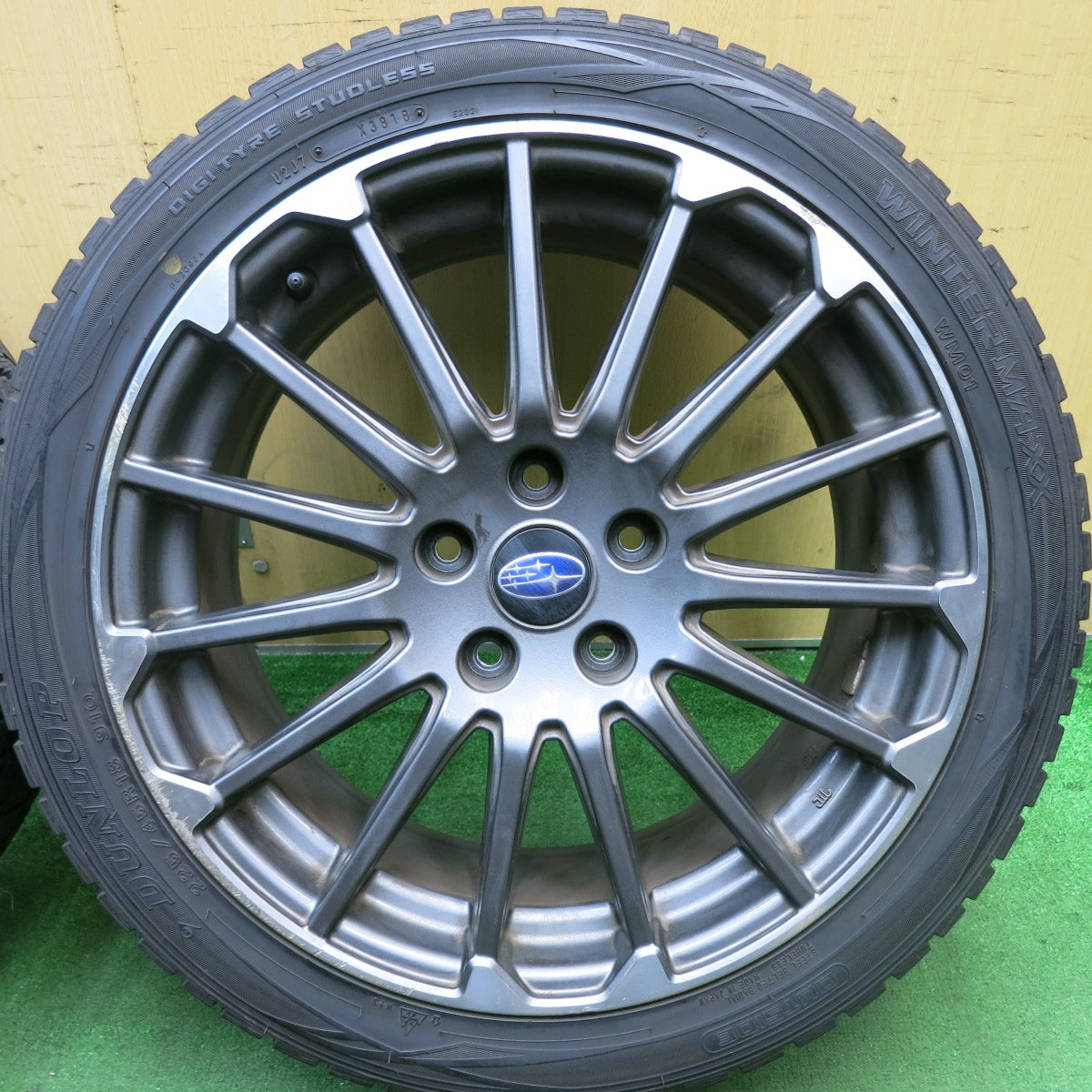4本価格★スバル レヴォーグ STI スポーツ 純正 225/45R18 スタッドレス ダンロップ ウインターマックス WM01 18インチ PCD114.3/5H★5062704AKス