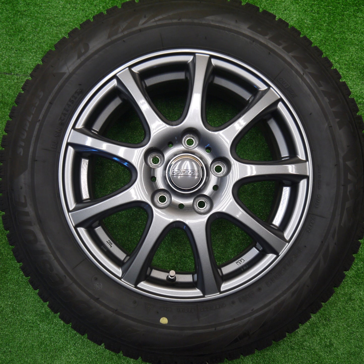 バリ溝！22年！キレイ！9分★スタッドレス 195/65R15 ブリヂストン ブリザック VRX2 DUFACT デュファクト 15インチ PCD114.3/5H★5101002Hス