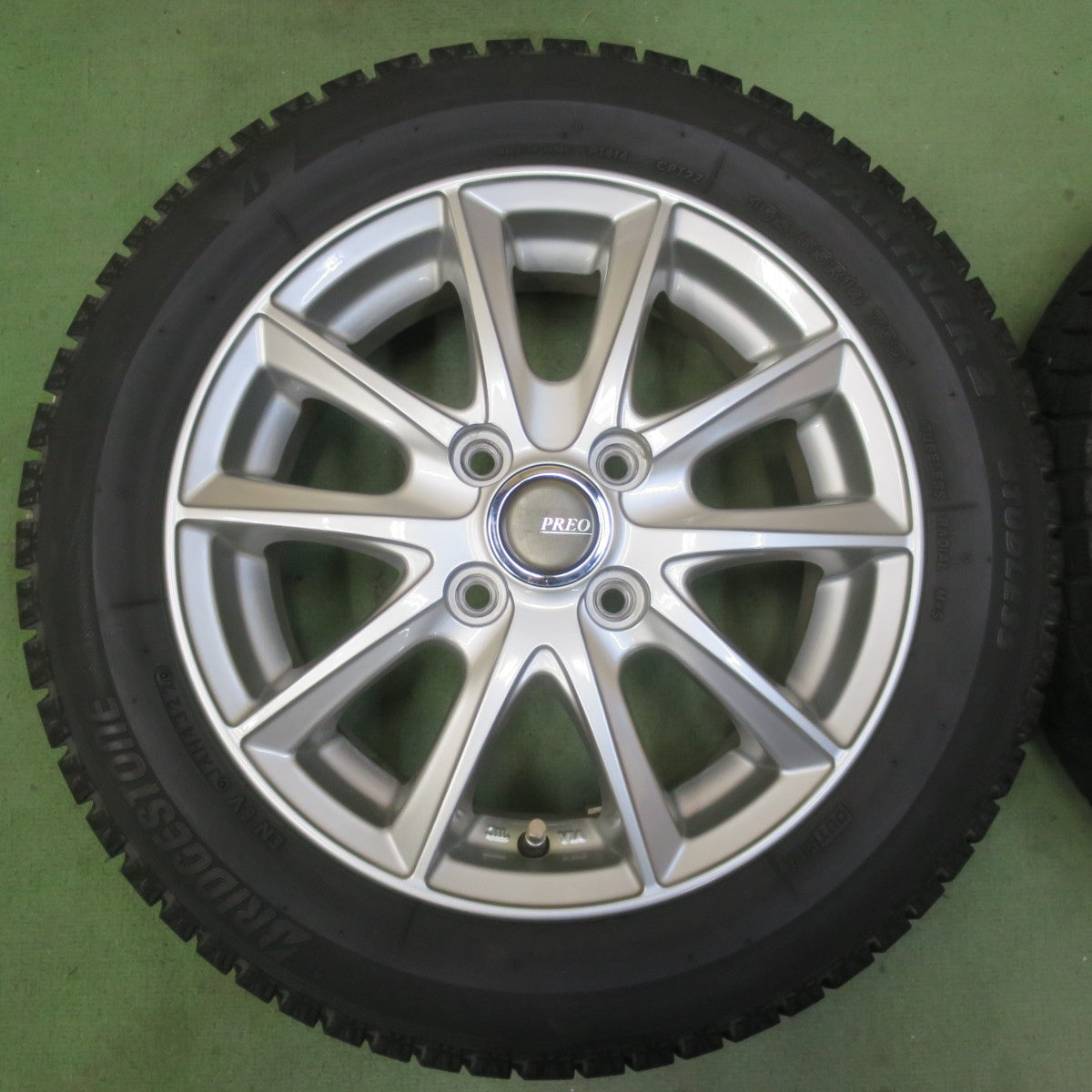 バリ溝！22年！キレイ！8.5分◎スタッドレス 155/65R14 ブリヂストン アイスパートナー2 PREO プレオ 14インチ PCD100/4H◎6092402イス