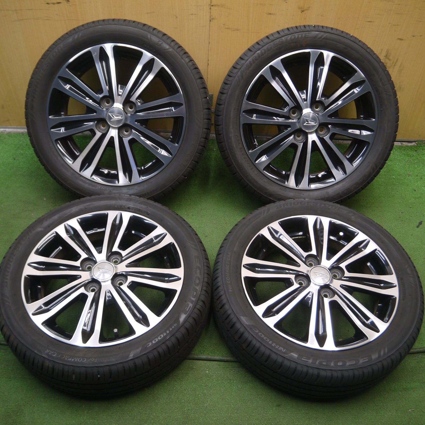 *送料無料* バリ溝！9分★ダイハツ タント 純正 165/55R15 ブリヂストン エコピア NH100C 15インチ PCD100/4H★4060401Hノ