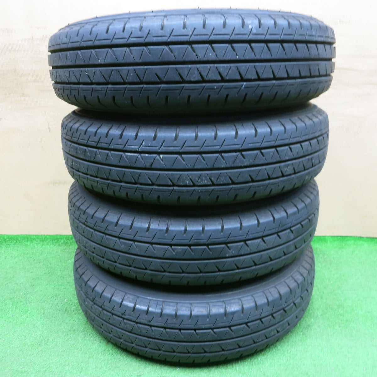バリ溝！25年！9.5分★165/80R14 97/95N ヨコハマ BluEarth-Van RY55 A to Z 社外 アルミ ブルーアース 14インチ PCD114.3/4H★6021105NKノ