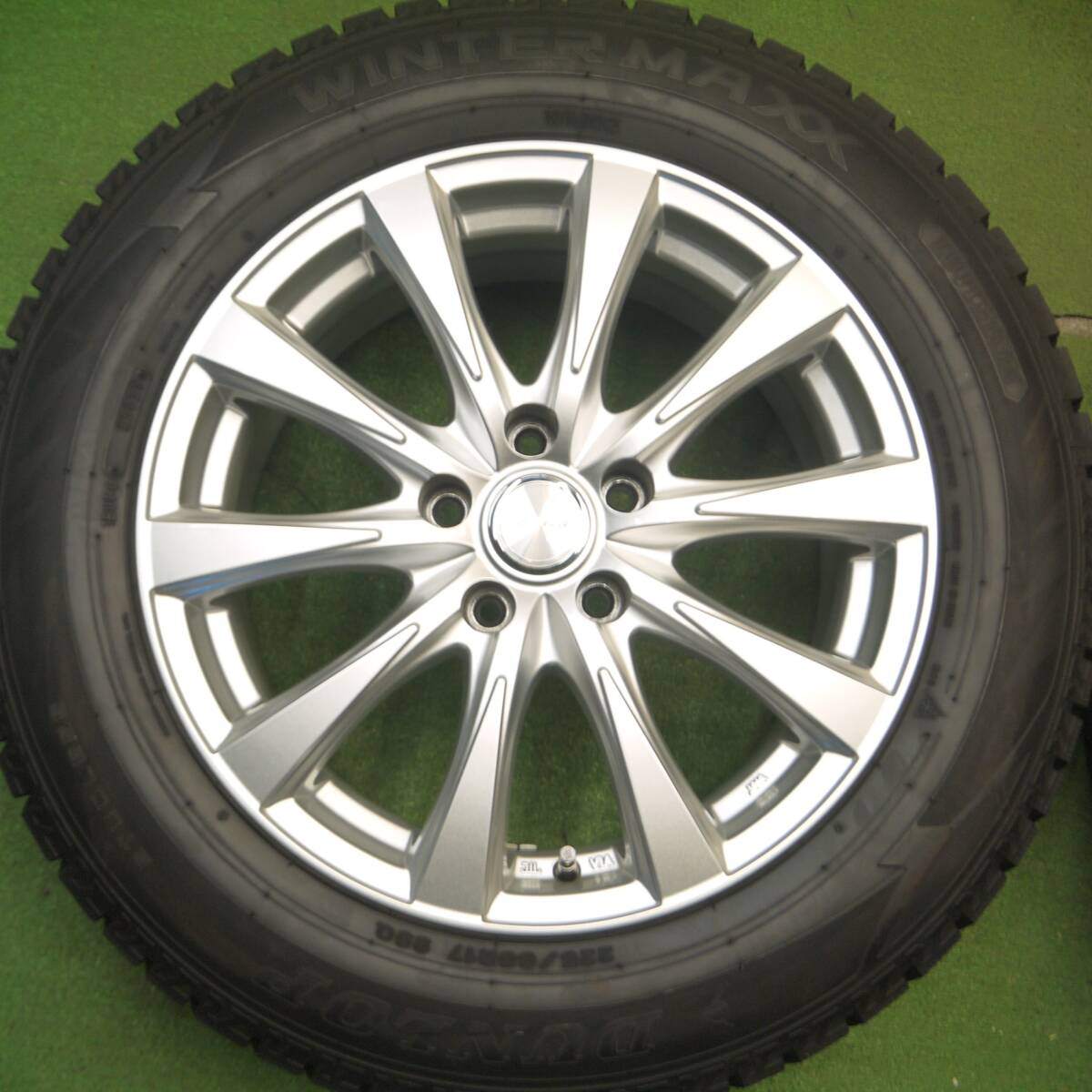 バリ溝！21年！キレイ！9.5分★スタッドレス 225/60R17 ダンロップ ウインターマックス WM02 JOKER ジョーカー 17インチ PCD114.3/5H★5022804Hス
