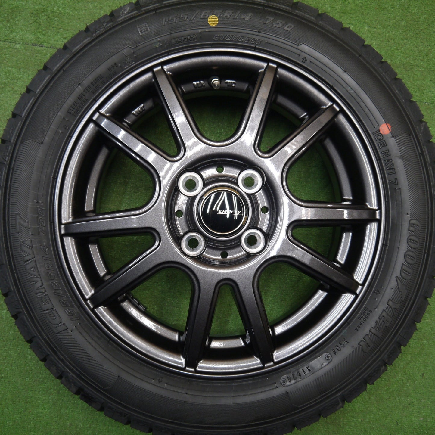 未使用！24年★スタッドレス 155/65R14 グッドイヤー アイスナビ7 EMBELY S10 エンベリー 14インチ PCD100/4H★5120804Hス