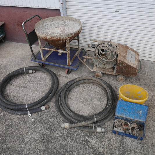 【岐阜発 直接引取限定】付属品付き☆大一 モルタル ポンプ 形式 不明 ホース ホッパー付き 生 コンクリート かくはん 撹拌 機 土方 建築 現状品☆