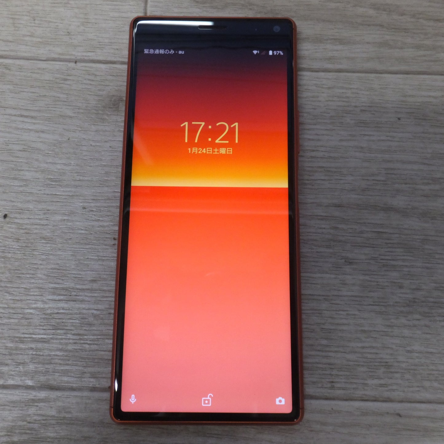 [送料無料] 美品★ソニー SONY エクスペリア エイト Xperia8 SOV42 オレンジ 64GB　キャリア au 判定〇 SIMフリー★