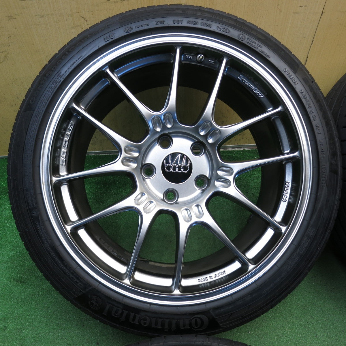 センサー付！バリ溝！23年！キレイ！8.5分◎アウディ 等 ENKEI GTC02 245/40R18 コンチネンタル コンチスポーツ コンタクト5 AO エンケイ 18インチ PCD112/5H◎6090501KKノ