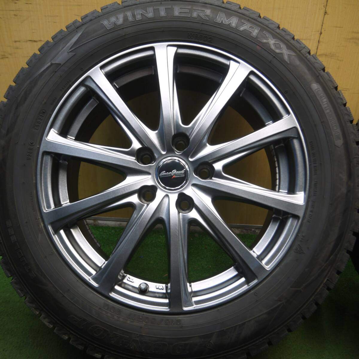 バリ溝 21年★スタッドレス 215/60R17 ダンロップ ウインターマックス WM02 EuroSpeed PCD114.3/5H★4021612Hス