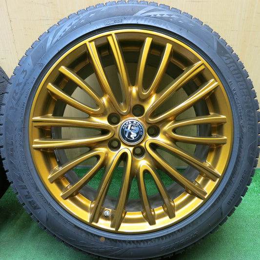 バリ溝！24年！キレイ！9分◎アルファロメオ ジュリア ヴェローチェ 純正 235/45R18 スタッドレス ブリヂストン ブリザック VRX3 ゴールド 18インチ PCD110/5H◎6092603HAス