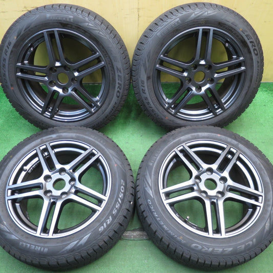 バリ溝！22年！キレイ！9.5分★BMW 等 Eurodesign EIGER 阿部商会 205/55R16 スタッドレス ピレリ アイスゼロ アシンメトリコ ユーロデザイン アイガー PCD112/5H★5060307NJス