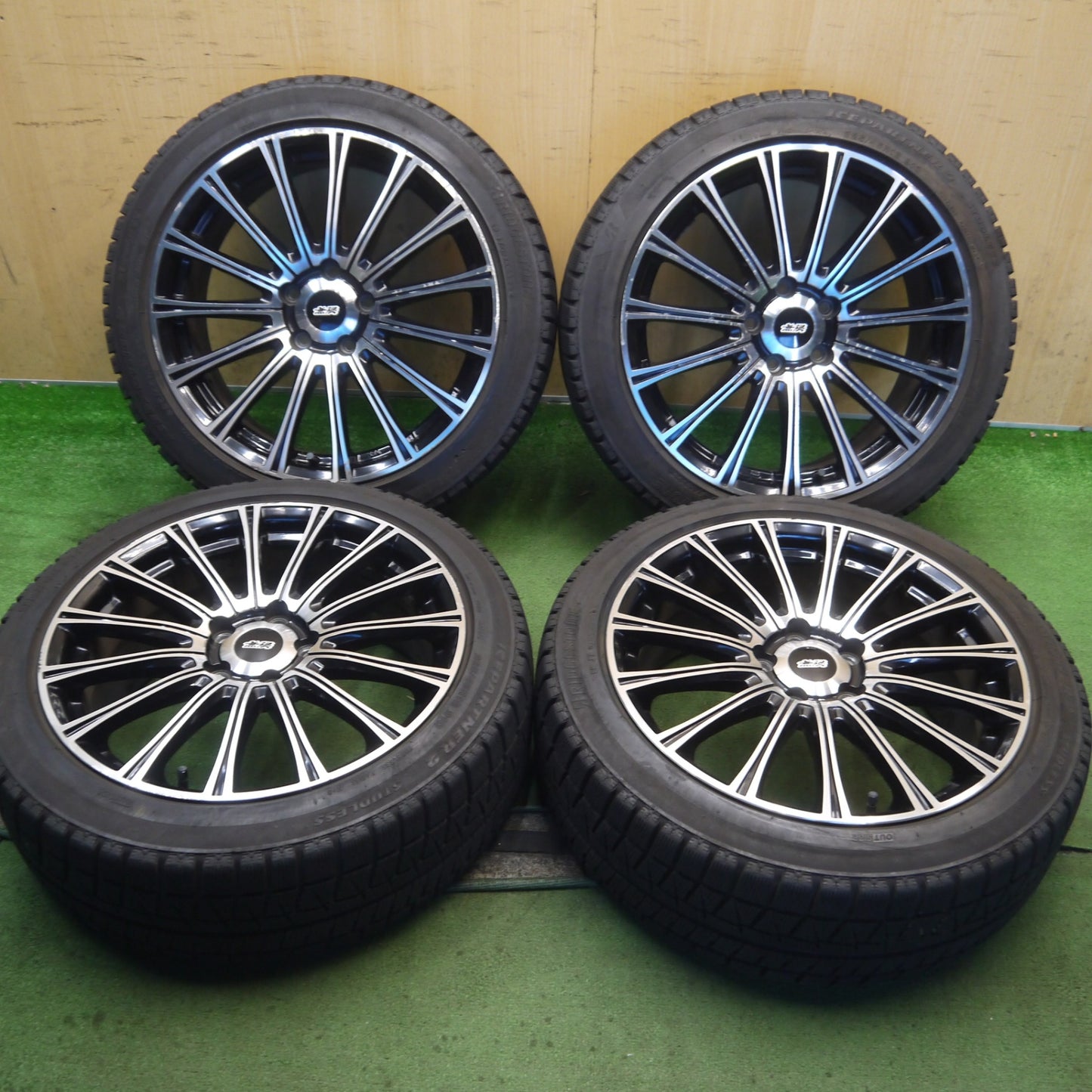 バリ溝！22年！8.5分◎無限 MUGEN MDA 225/45R18 スタッドレス ブリヂストン アイスパートナー2 18インチ PCD114.3/5H◎6090103Hス
