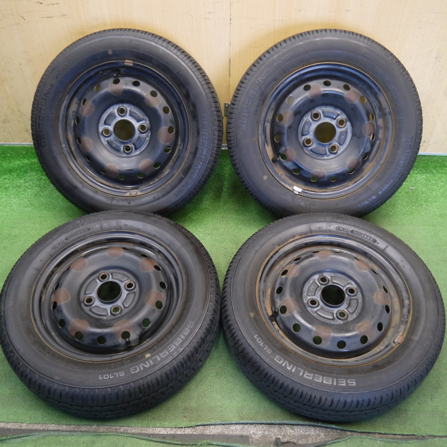 4本価格！24年◎155/65R13 セイバーリング SL101 TOPY スチール ホイール 13インチ PCD100/4H◎6072708Hノ