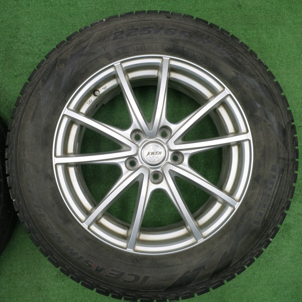 [送料無料] バリ溝！20年！キレイ！9分★スタッドレス 225/65R17 ピレリ アイスアシンメトリコ プラス JOKER ジョーカー 17インチ PCD114.3/5H★4103002NJス