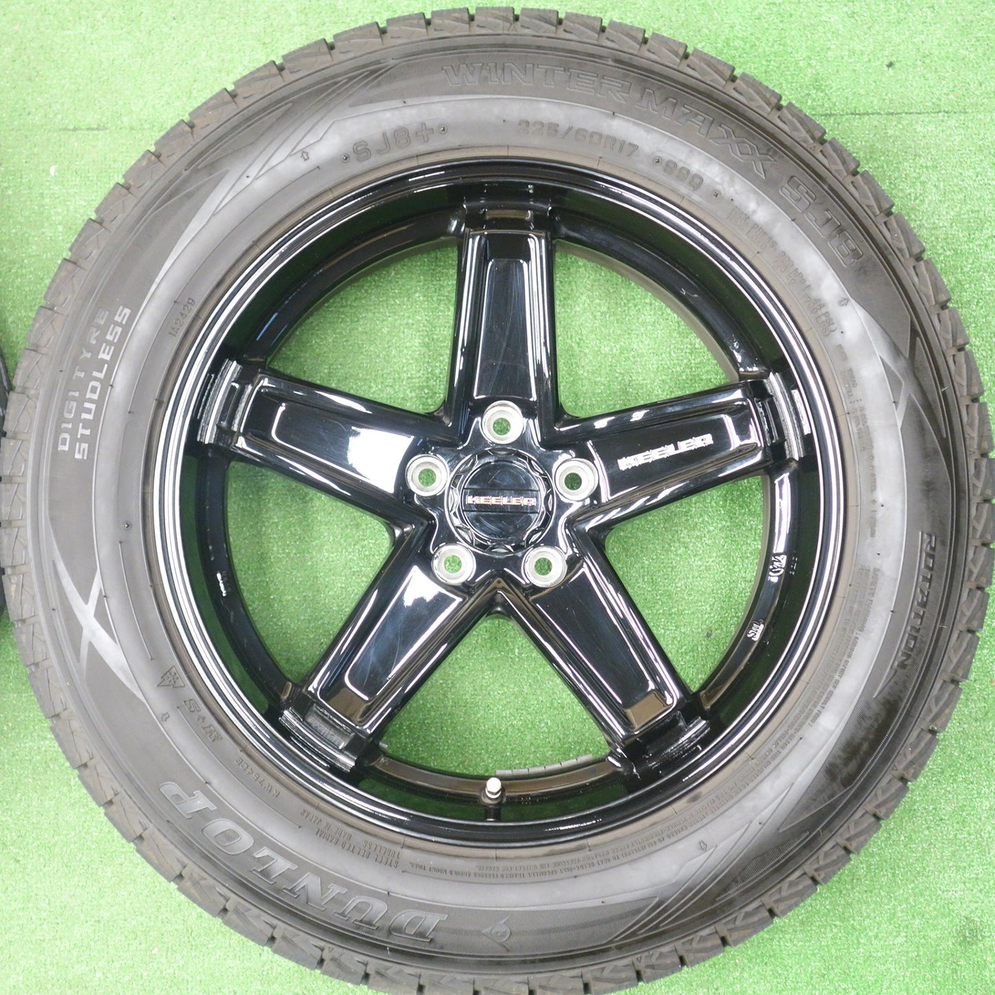 バリ溝！23年！キレイ！9.5分★ジープ 等 KEELER TACTICS 225/60R17 スタッドレス ダンロップ ウインターマックス SJ8 SJ8+ キーラー タクティクス 17インチ PCD110/5H★6031401KTス
