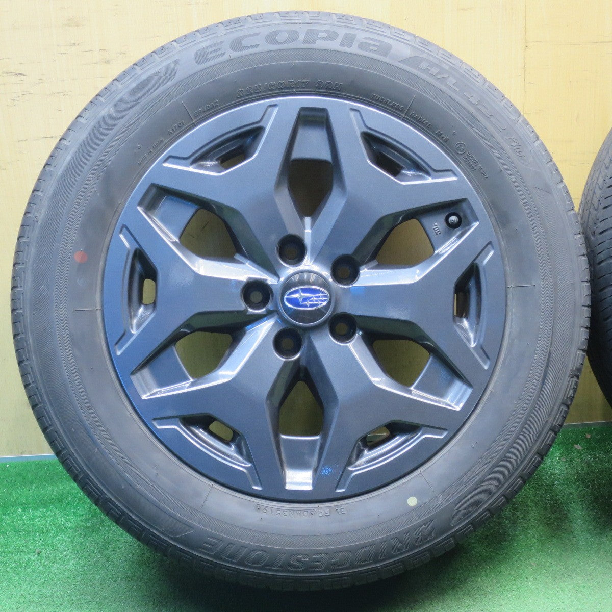 キレイ★スバル SK フォレスター X-BREAK 純正 ENKEI 225/60R17 ブリヂストン エコピア H/L 422 プラス X-ブレイク エンケイ 17インチ PCD114.3/5H★6032902NJノ