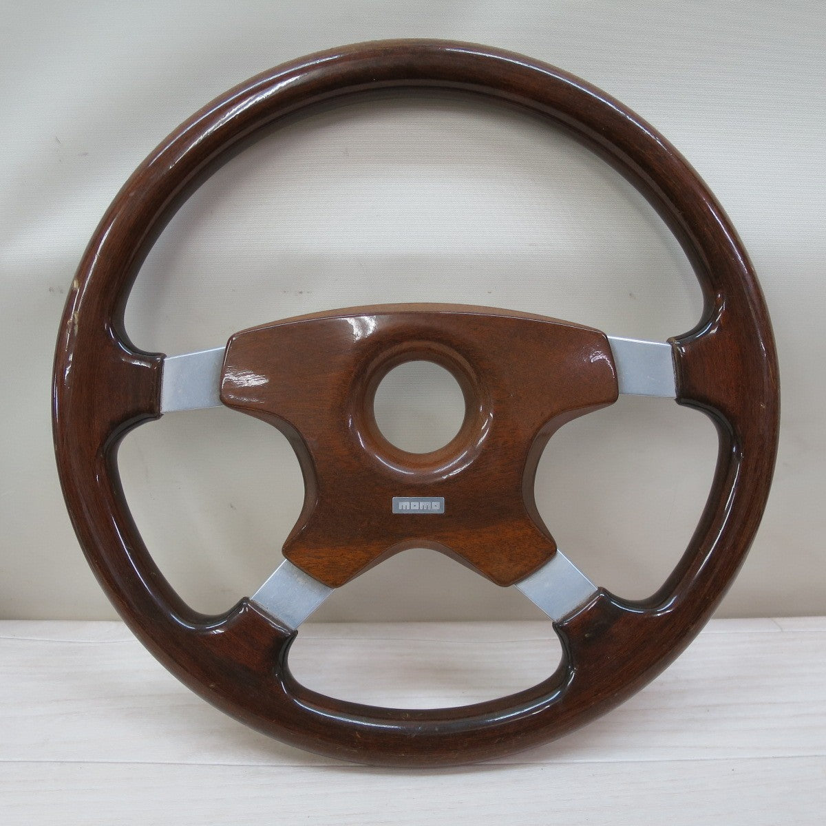[送料無料] ☆MOMO ステアリング ハンドル 36Φ 4-87 モモ 木目 ウッド カー パーツ 現状品 旧車 当時物☆
