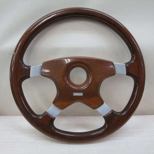 [送料無料] ☆MOMO ステアリング ハンドル 36Φ 4-87 モモ 木目 ウッド カー パーツ 現状品 旧車 当時物☆