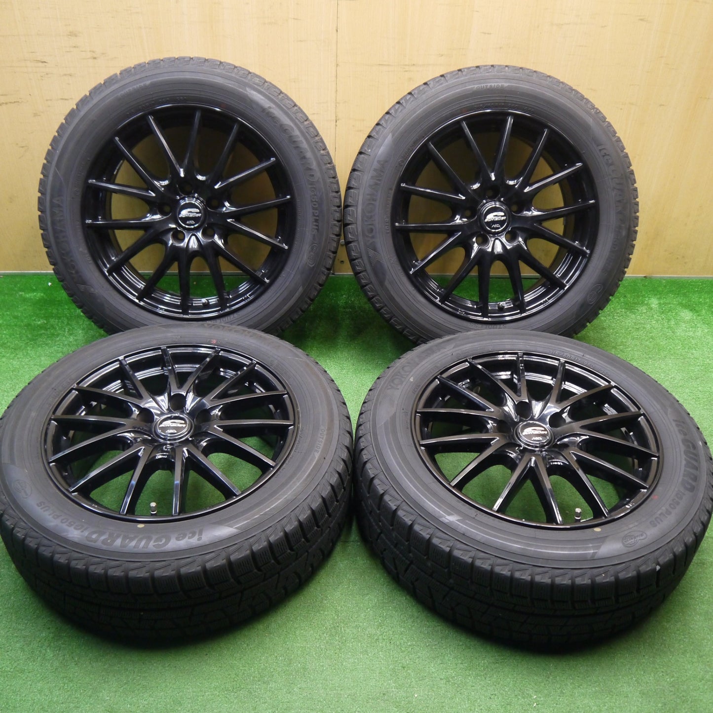 バリ溝！キレイ！9.5分★スタッドレス 215/60R17 ヨコハマ アイスガード iG50 プラス SCHNEIDER MiD シュナイダー 17インチ PCD114.3/5H★5122201Hス