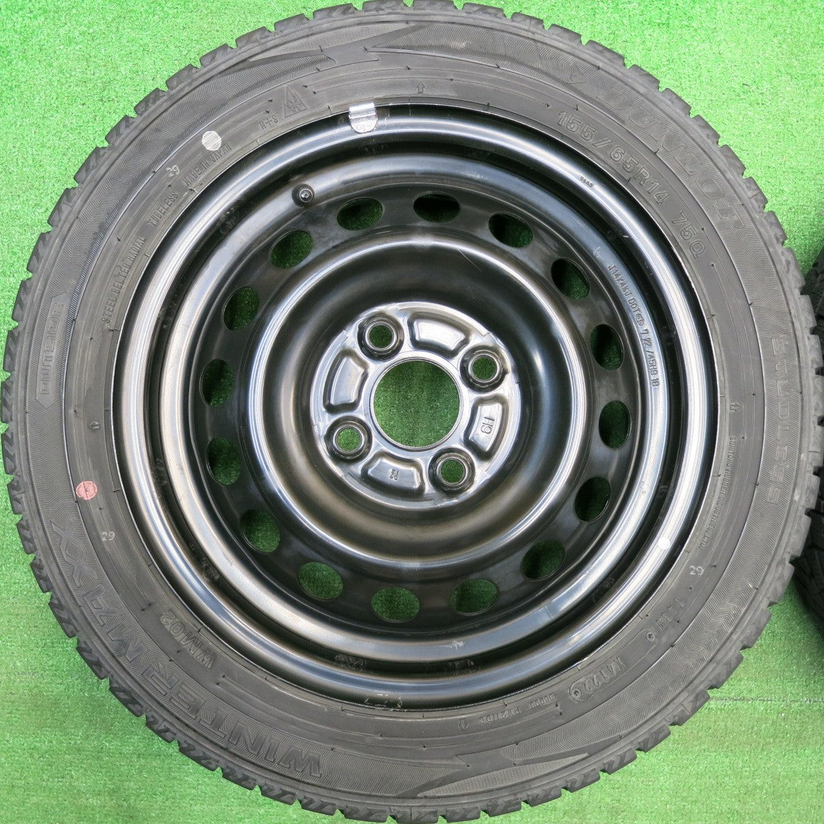 キレイ！22年★日産 デイズ 純正 スチール 155/65R14 スタッドレス ダンロップ ウインターマックス WM02 14インチ PCD100/4H★5123107HAス