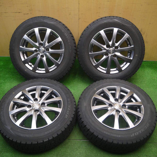 バリ溝！キレイ！9.5分★スタッドレス 165/70R14 ダンロップ ウインターマックス WM02 Team Sparco チームスパルコ 14インチ PCD100/4H★4112604Hス