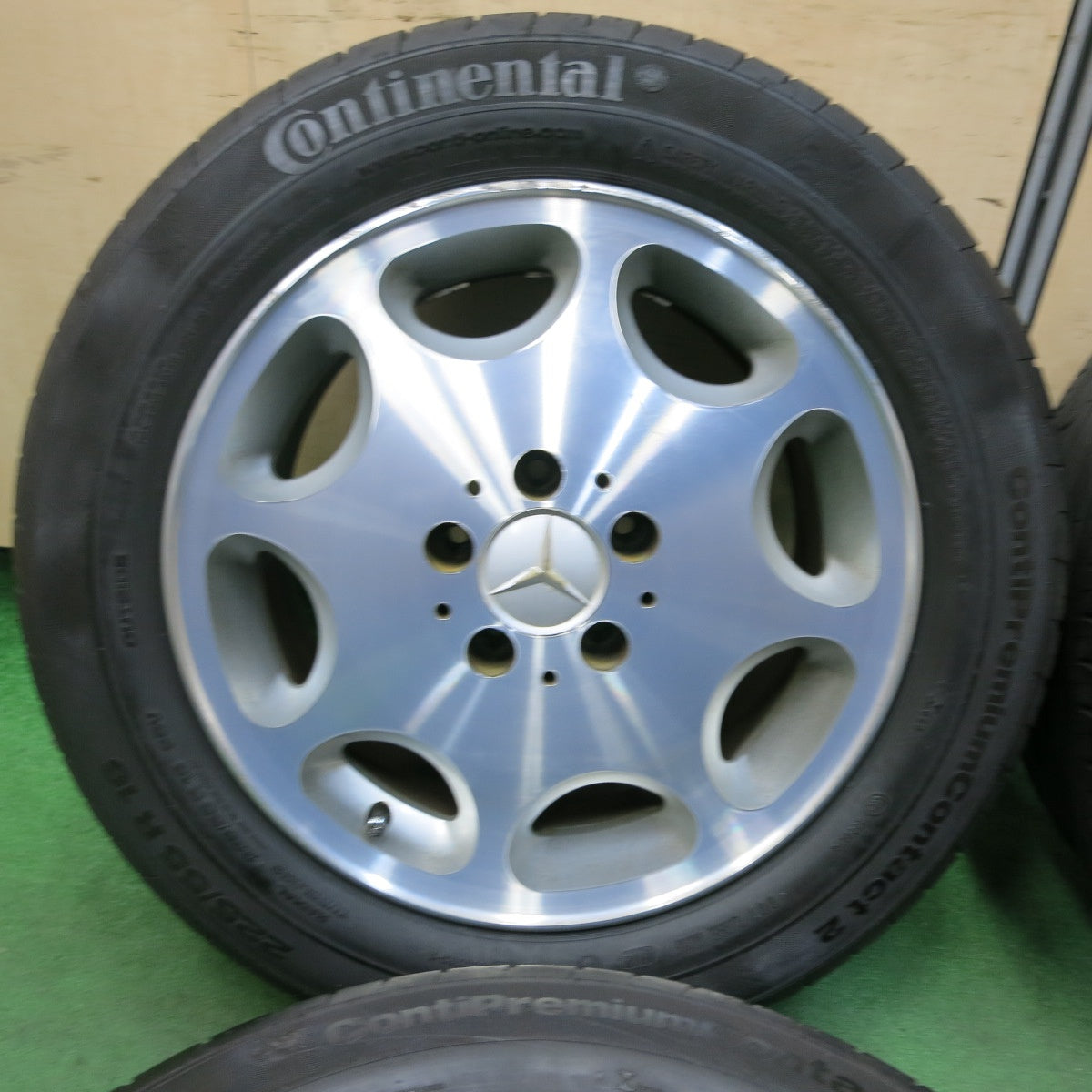 [送料無料] バリ溝！9分★ベンツ R129 SLクラス 純正 225/55R16 コンチネンタル コンチプレミアムコンタクト2 ヨコハマ DNA S.drive 16インチ PCD112/5H★4111207SYノ