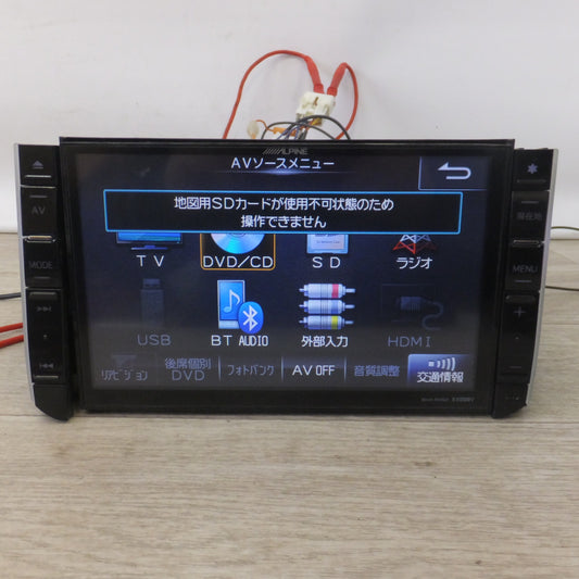 [送料無料] 現状品★アルパイン ALPINE 8型ワイドVGA LED液晶 SDナビ EX008V　地図カード 使用不可(51)★