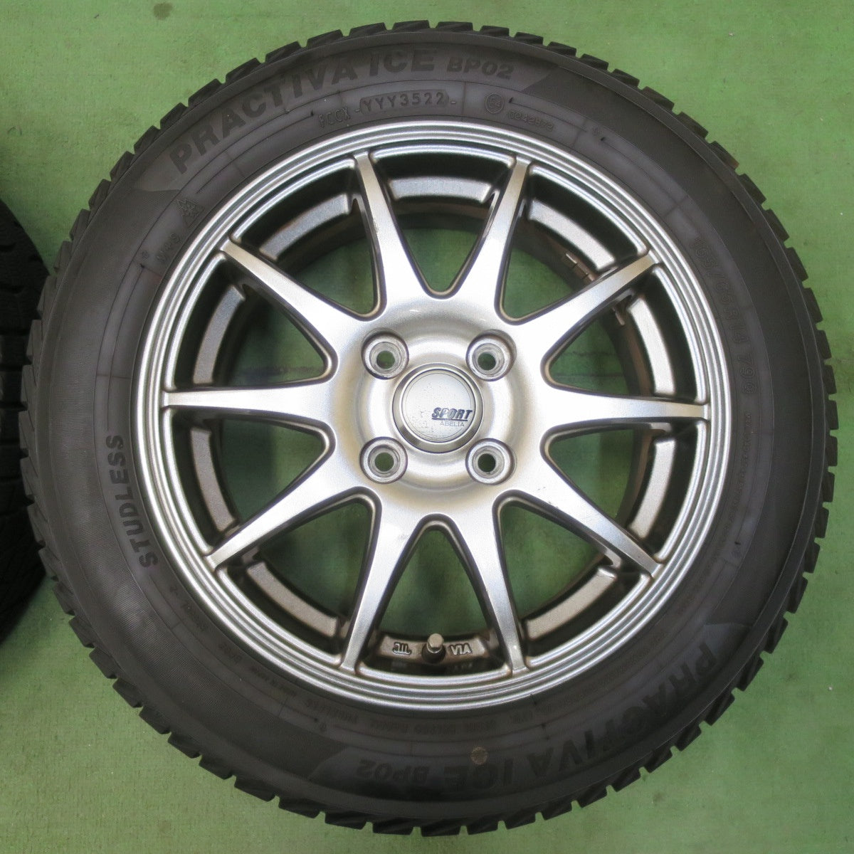 バリ溝！22年！キレイ！9分★スタッドレス 165/65R14 プラクティバ アイス BP02 SPORT ABELIA スポーツ アベリア 14インチ PCD100/4H★5123007イス
