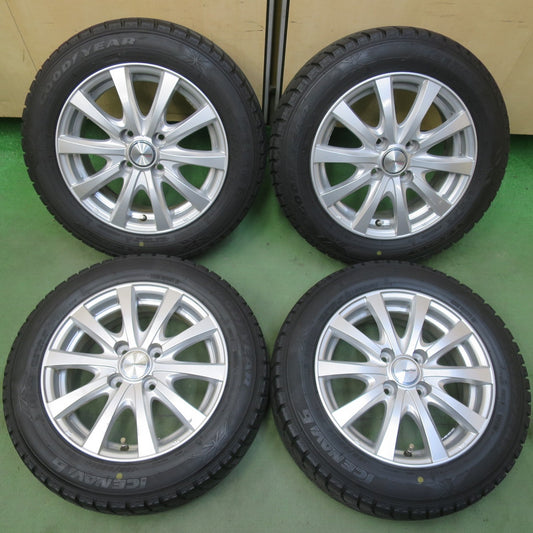 バリ溝！9.5分以上◎スタッドレス 165/65R14 グッドイヤー アイスナビ6 ravrion RS01 ラブリオン 14インチ PCD100/4H◎6100910イス