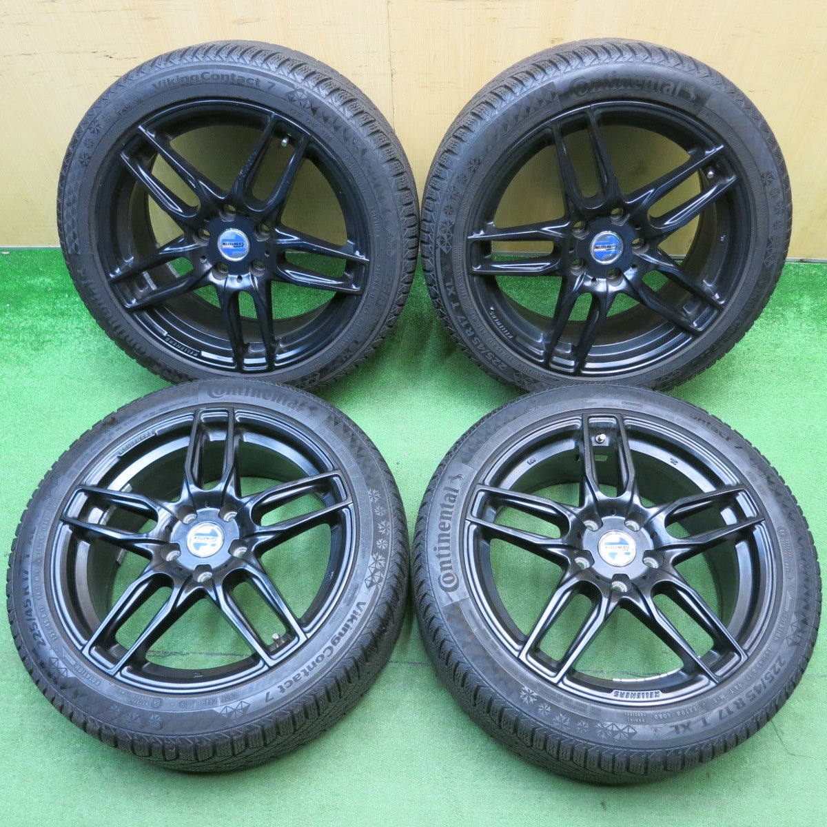 バリ溝！8.5分★BMW MINI 等 KELLENERS sport Mainz 225/45R17 スタッドレス コンチネンタル バイキングコンタクト7 ケレナーズ スポーツ マインツ 17インチ PCD112/5H★6040519HAス